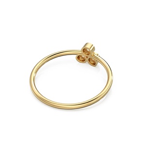 Anillo de tres piedras de plata esterlina 925 de alta calidad personalizado diseño minimalista con piedras preciosas CZ brillante chapado en oro real para bodas - Product Image 3