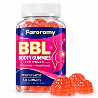 Gummies BBL saveur pêche OEM pour femmes, multivitamines, extraits de plantes, complément alimentaire, 60 unités