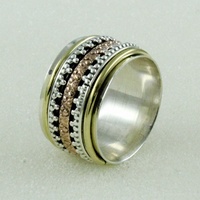 Superbes bagues tournantes de mariage Rava faites à la main en argent sterling 925 de style néo-gothique avec sertissage invisible, unisexe et adorables