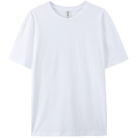 Venta al por mayor de alta calidad 100% algodón Unisex de punto camisetas de los hombres en blanco cuello redondo personalizado 3D en relieve Logo