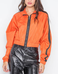 Chaqueta cortavientos para mujer al por mayor, tejido de poliéster personalizado, estampado con logotipo bordado, cortavientos para mujer, ropa deportiva, chaqueta de nailon - Product Image 5