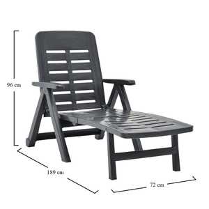 Lettino prendisole pieghevole bianco regolabile in plastica sedia a sdraio per giardino piscina uso esterno - Product Image 2