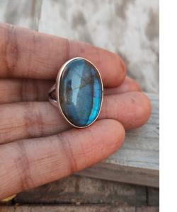 Anillo de piedras preciosas de labradorita, Plata de Ley 925, Bohemia joyería hecha a mano, diseño bohemio elegante, regalo para mujer espiritual - Product Image 2