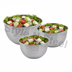 Salad Bowl Set of 3 Pcs Stainless Steel Mixing <b>Instant</b> <b>Noodle</b> Serving Bowls Fruit Bowl at Wholesale Price - Product Image 2