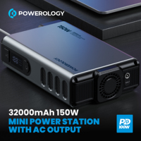 Station d'alimentation portable Powerology 32000mAh 150W avec sortie AC