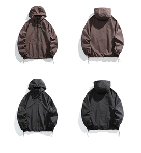 Veste coupe-vent décontractée à manches longues, coupe-vent, personnalisable, unisexe, en toile, fermeture éclair, vente en gros, prix bas, OEM ODM - Product Image 2