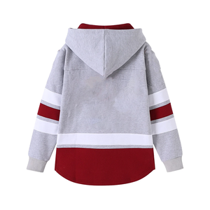 Sweat à capuche unisexe en polaire épaisse pour l'hiver, A&M Neutral Hockey, col en V à lacets, 100% coton biologique, gris marron, athlétique - Product Image 2