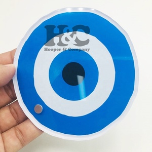 Tendance du moment : Outil d'extension de cils en acrylique carré motif œil bleu et rose, écologique et durable, avec logo magnétique - Product Image 4