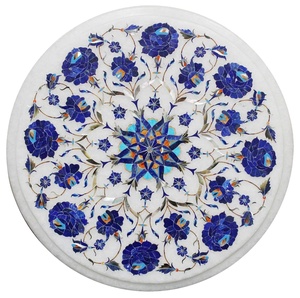 Mesa de Comedor con Diseño de Incrustaciones de Piedra/Mármol, Muebles para el Hogar y la Escuela, Modernos y Tradicionales, para Exteriores, Hogar y Oficina, Duraderos e Impermeables - Product Image 1