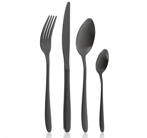 Cuchara de postre negra de acero con espejo pulido mate Mango exclusivo 5 piezas Mejor diseñador Artesanía Venta caliente Venta - Product Image 3