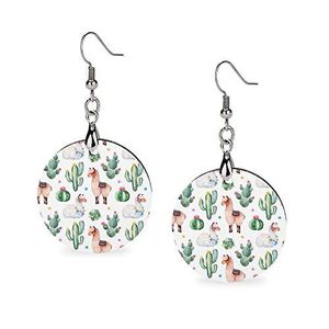 Conjunto de pendientes con diseño estampado de madera para hombre, set de pendientes con diseño impreso de madera, a la moda, compatible con todas las estaciones, venta al por mayor - Product Image 2