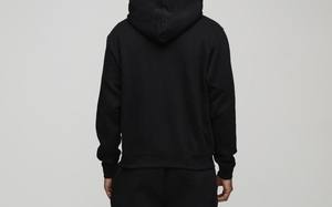 Hombres Heavyweight 450g 100% Algodón Cremallera Color Negro Sudadera con capucha Personalizado Cualquier logotipo Invierno Casual Streetwear - Product Image 2