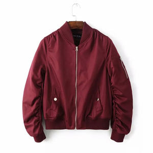 Chaqueta Bomber de Satén para Mujer, al por Mayor, Ligera, Brillante, Estilo Universitario, con Cremallera, Ropa de Abrigo de Invierno, OEM - Product Image 2