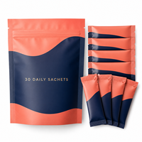 Poudre Probiotique – Pack Mensuel – Sachet à Bec Verseur Personnalisé à Dose Unique avec Pochette Extérieure Refermable de Qualité Alimentaire