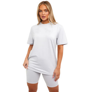 ชุดเสื้อยืดสั้นสองชิ้นลำลองสำหรับผู้หญิงชุดเสื้อและกางเกงขาสั้นชุดลำลองคอกลมสำหรับฤดูร้อนใหม่ - Product Image 6