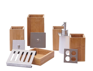 Accessoires de salle de bain en bois de manguier classique de luxe, écologiques et de haute qualité, avec logo personnalisé, taille et support sur mesure. - Product Image 4