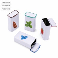 Boîte en métal recyclable avec logo personnalisé imprimé, impression sérigraphique, vente en gros, emballage OEM ODM