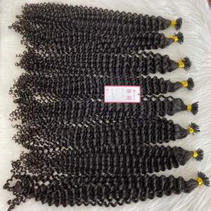 Cutícula vietnamita alineada Raw I Tip Curly Remy Hair Vendedores de cabello humano virgen sin procesar - Product Image 1