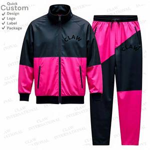 Chándal de nailon reflectante con logotipo personalizado, chándal cortavientos para hombre, conjuntos de nailon, rayas blancas - Product Image 6