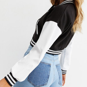 Vestes Letterman Crop personnalisées pour femmes avec doublure en nylon Design respirant-Vente en gros - Product Image 6