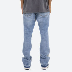 Pantalon en jean empilé pour hommes design OEM pantalon en jean évasé délavé streetwear à bas prix - Product Image 5