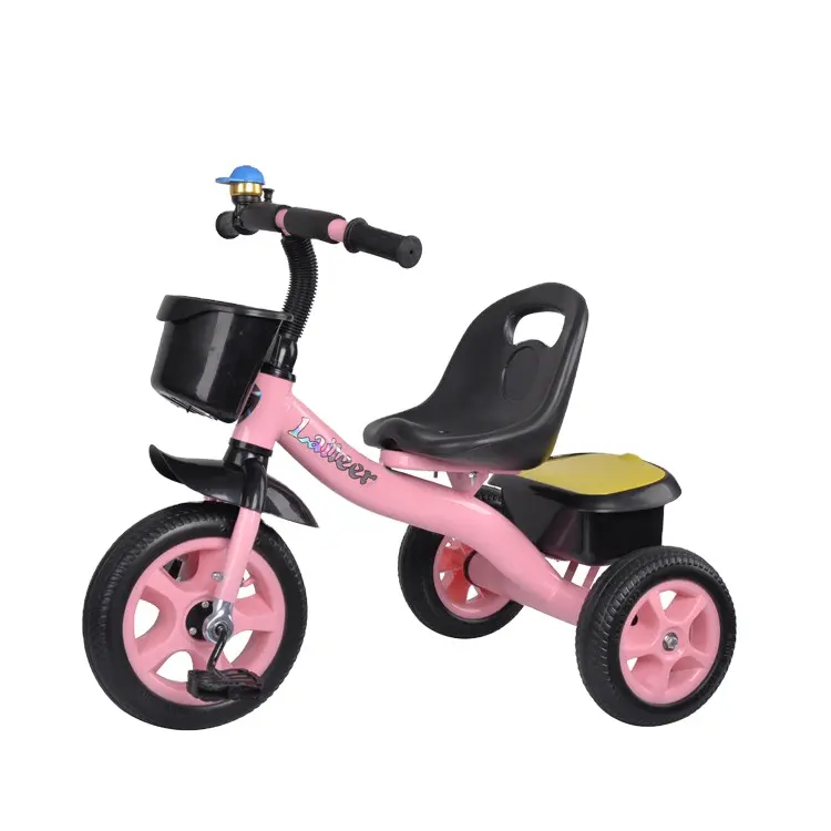 Mainan Naik Pabrik Sepeda Roda Tiga Plastik Anak-anak, Sepeda Bayi dengan Pegangan/Sepeda Roda Tiga untuk Anak-anak