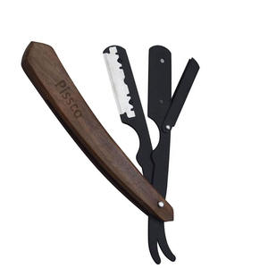 Navaja de Afeitar de Barbero con Mango de Madera de Color, Cuchilla Intercambiable, Logotipo Personalizado, Navajas Rectas de Acero Inoxidable, Directo de Fábrica - Product Image 2