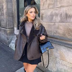 2024 femme épais Faux cuir vestes pour femmes manteau automne hiver chaud laine mélanges manteaux demi-saison en peluche veste vêtements d'extérieur - Product Image 4