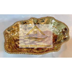 Designer Most Selling Silver Color Pickles Service Vaisselle Bol avec poignée en forme de feuille d'or Plats et assiettes pour ustensiles de cuisine - Product Image 5