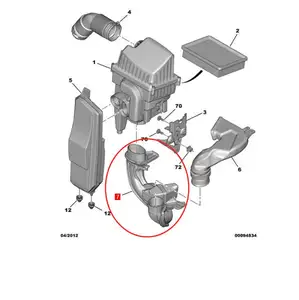 Tubo del tubo di aspirazione del filtro dell'aria delle parti del motore automatico per Peugeot T88 T73 OE 9678490080