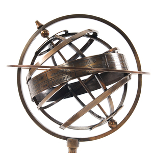 Modèle d'affichage astronomique décoratif en laiton avec compas sur socle en bois 17,8Lx17,8Lx27,9H cm - Product Image 4