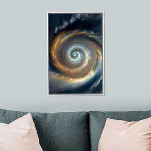 Tableau sur toile imprimé Voie lactée élégant - Décoration murale moderne sur le thème de l'espace, encadré blanc - Product Image 1
