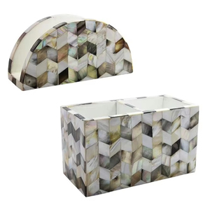Boîte à mouchoirs en résine de nacre élégante de meilleure qualité pour les restaurants hôtels boîte de rangement nouveau conteneur personnalisé à vendre - Product Image 1