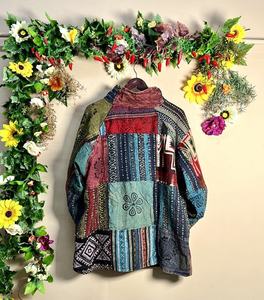 Abrigo acolchado de invierno para mujer con forro, diseño de patchwork, chaqueta corta estampada, abrigo acolchado tipo plumífero - Product Image 5