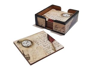 High Quality Bohemian Style Handmade Eco-Friendly Wooden Printed Coasters Export Quality for <b>Table</b> <b>Protection</b> Decor Wholesale - Product Image 6