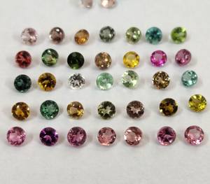 Tourmaline naturelle multicolore, taille ronde, 1,5 mm, facettée - Tourmaline multicolore en vrac - Product Image 6