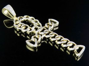 Personnalisé Moissanite Diamant Glacé Cubain Lien Pendentif pour Hommes 925 Argent Plaqué Or Style Religieux Hip Hop Bijoux Charme Collier - Product Image 3