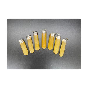 Collar de cristal curativo natural con colgante de lápiz de Aventurina amarilla al por mayor promueve la prosperidad confianza Ideal para regalos Reiki - Product Image 1