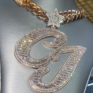 Pendentifs personnalisés de haute qualité en argent sterling 925 plaqué platine, hip hop, sertis de diamants moissanite, unisexe, personnalisables - Product Image 3