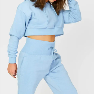Vente chaude coton éponge française plaine impression personnalisée femmes de haute qualité femmes sweats à capuche - Product Image 2