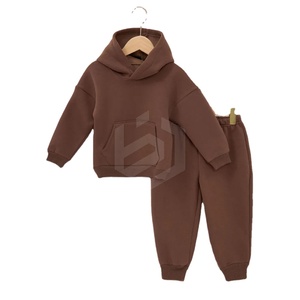 Ensemble de survêtement streetwear pour garçons grande taille, deux pièces, léger, en coton lavé à 100 %, avec sweat à capuche et pantalon de jogging, beige - Product Image 6