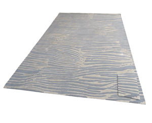 Modern Hand-Tufted Wool Area <b>Rug</b> with Abstract Wood Grain Pattern Non-Slip Soft Beige <b>Grey</b> Tones <b>for</b> Contemporary Interiors - Product Image 1
