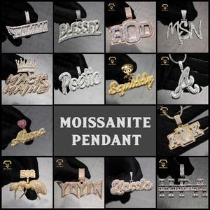 Colgante de Plata de Ley 925 Chapado en Oro con Moissanita, Diseño Personalizado, Estilo Hip Hop, Joyería Fina Premium - Product Image 3