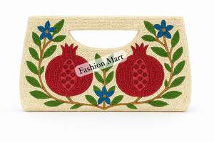 Elegante bolso de fiesta con cuentas-Monedero bordado hecho a mano con asa para mujer - Product Image 2