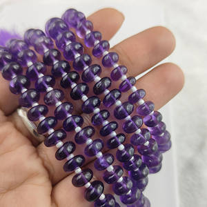 Perles d'améthyste lisses de forme ronde de 6 à 7 mm pour la fabrication de bijoux, perles rondes d'améthyste lisses de 20 à 22 mm en brins de 8 pouces - Product Image 4