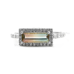 Dernière collection Classique Bague en or 14 carats avec tourmaline pastèque pour femme Anniversaire de mariage - Product Image 2