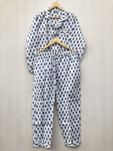 Pyjama indien floral imprimé à la main, en coton, robe de nuit - Product Image 5
