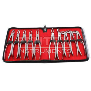 Kit de fórceps de extracción Dental para adultos, 10 Uds., elevador de raíz curvada, herramientas orales para extracción de dientes quirúrgicos manuales - Product Image 1