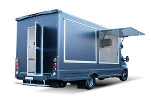 Camion de restauration mobile 5,8 m, carrosserie en aluminium, compartiments isolés, espace de préparation, utilisation en extérieur - Product Image 6