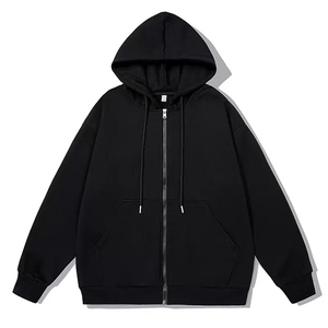 450 GSM fournisseur pakistanais Logo personnalisé hommes sweats à fermeture éclair complète hommes fermeture éclair complète jusqu'à 100% coton mélangé plaine sweats à capuche surdimensionnés - Product Image 4